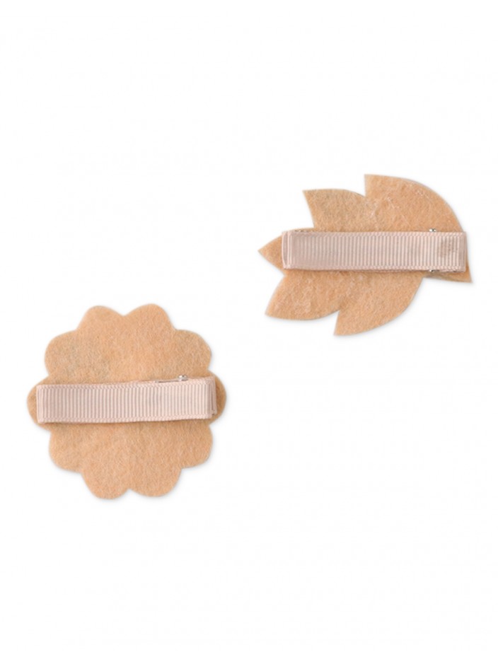 Girls' Faux Leather Flower Clip Set