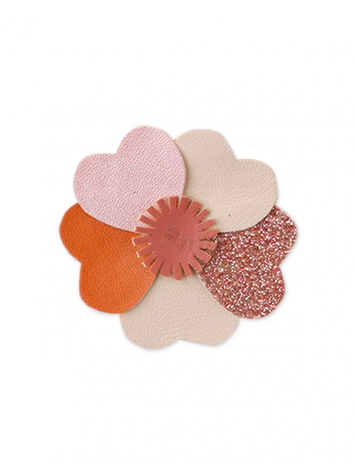 Girls' Faux Leather Flower Clip Set