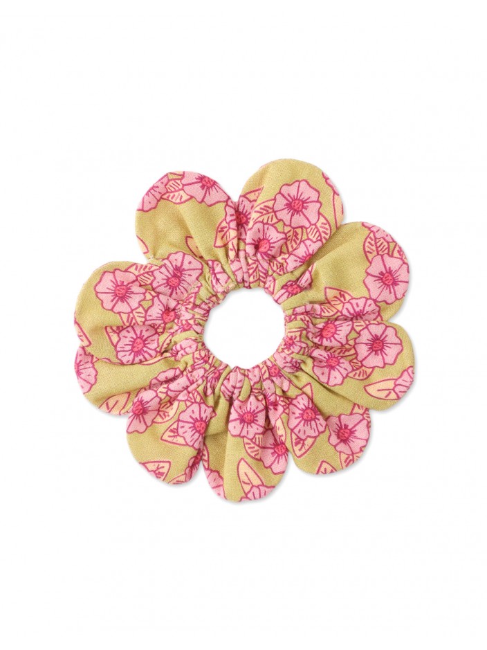 Girls' Flower Scrunchie And Clip Set