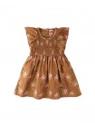 Girls' Diamond Smocked Dress With  Ruffled Sleeves