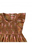 Girls' Diamond Smocked Dress With  Ruffled Sleeves