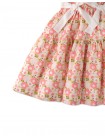 Girls' Floral Print  Dress With Ties And Side Cut Outs