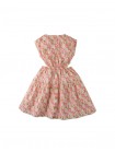 Girls' Floral Print  Dress With Ties And Side Cut Outs