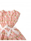 Girls' Floral Print  Dress With Ties And Side Cut Outs