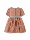 Baby Girls' Knitted Top & Embroidered Tulle Dress With Belt