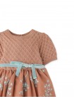 Baby Girls' Knitted Top & Embroidered Tulle Dress With Belt