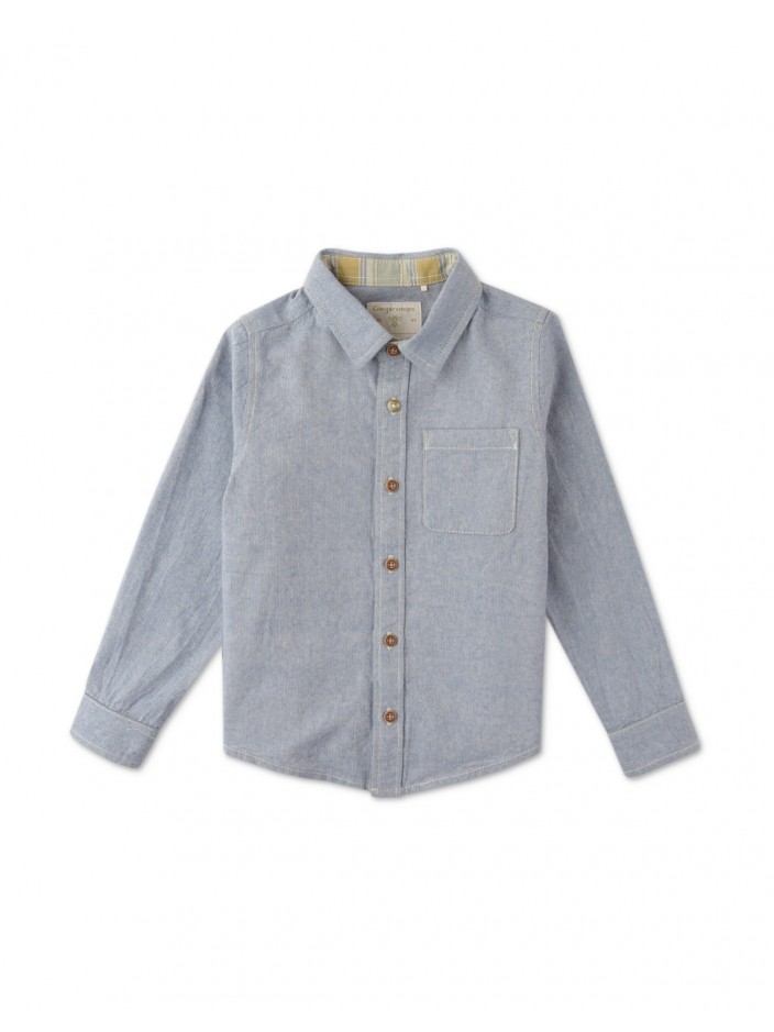 Boys' Printed Chambray Shirt