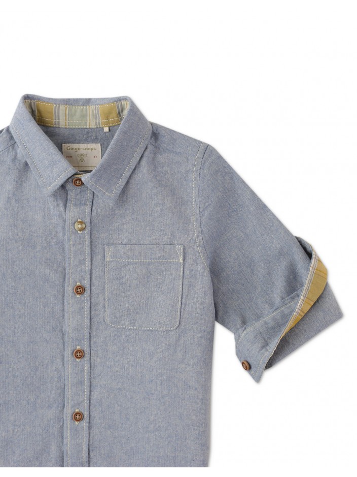 Boys' Printed Chambray Shirt