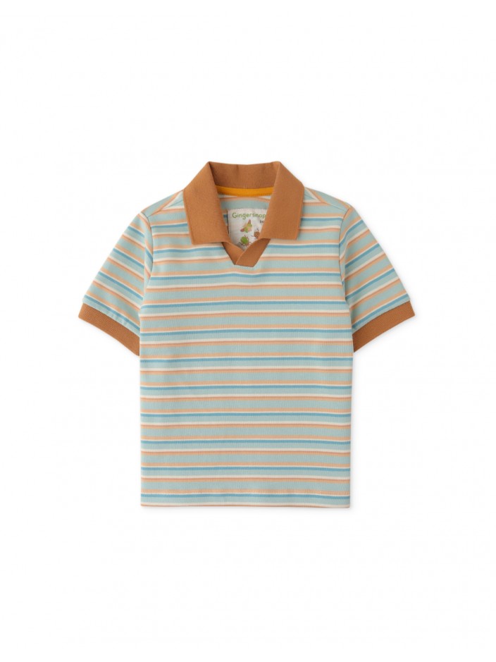 Boys' Stripey Fine Rib Polo