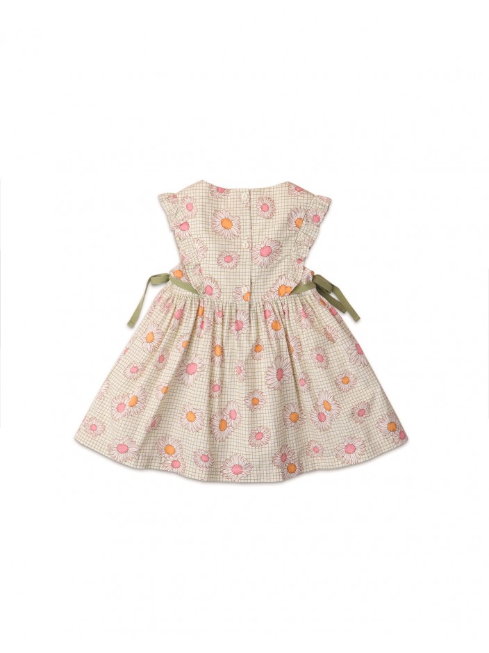 Baby Girls' Daisy Print Smocked Dress With Ruffles