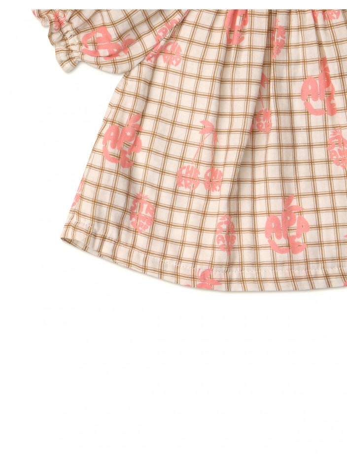 Baby Girls' Fruit Print Smocked Blouse With Braided Ties