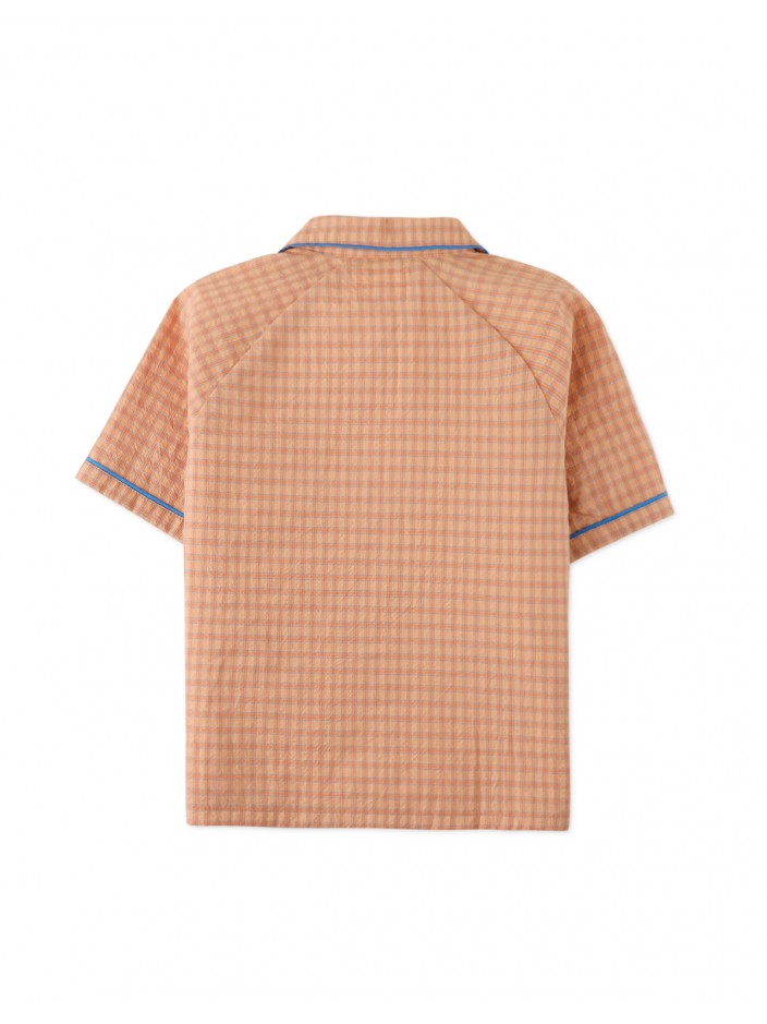 Boys' Crumpled Checks Short Sleeves Shirt