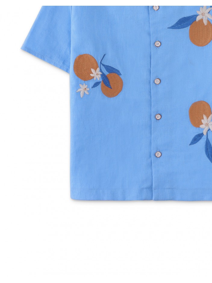 Boys' Oranges Embroidered Shirt