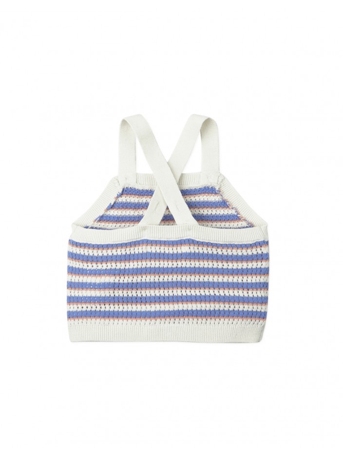 Baby Girls' Stripes Crochet-Like Knit Tank Top