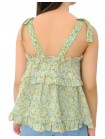 Girls' Floral Print Eyelet Tiered Swing Top