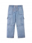 Boys' Loose Straight Cargo Jeans W/ Flat Herring Bone Cord