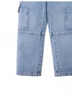 Boys' Loose Straight Cargo Jeans W/ Flat Herring Bone Cord