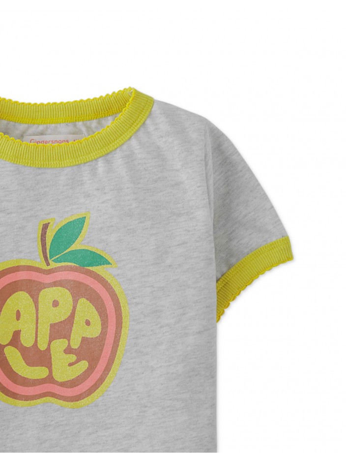 Girls' Apple Ringer Top with Contrast Trims