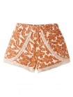 Girls' Floral Print  Shorts With Lace Trims