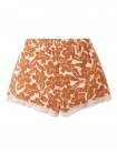 Girls' Floral Print  Shorts With Lace Trims