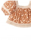 Girls' Floral Print Lace Cut Out Blouse