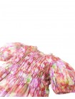 Girls Printed Smocked Dress With Puff Sleeves And Inner Camisole