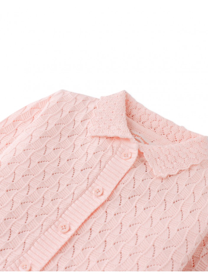 Girls' Dahlia Button-Down Cardigan With Scallop Collar