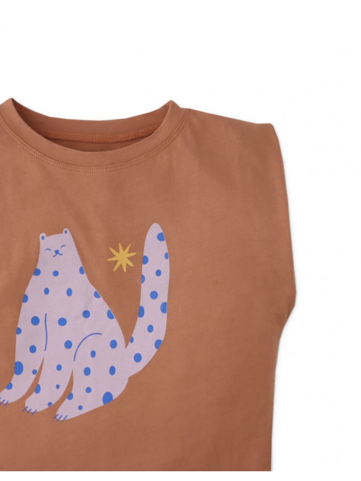 Girls' Leopard Spot Print Extended Sleeves Tee