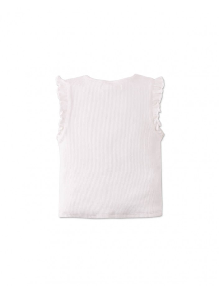 Baby & Toddler Girls' Ribbed Tank Top With Ruffle Sleeves