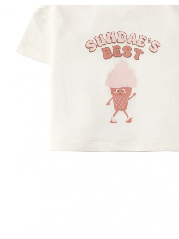 Baby & Toddler Girls' Baby Kristyn Tee Offwhite W/ Sundae'S Best Print