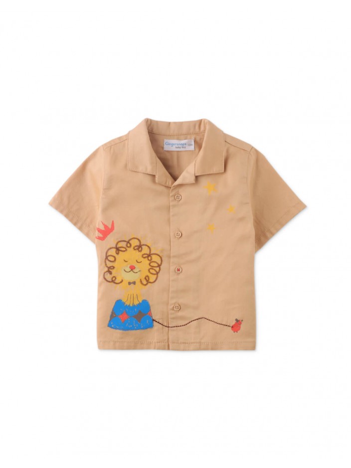 Baby & Toddler Boys' Julian Shirt With Lion And Stars Print With Emroidered Details