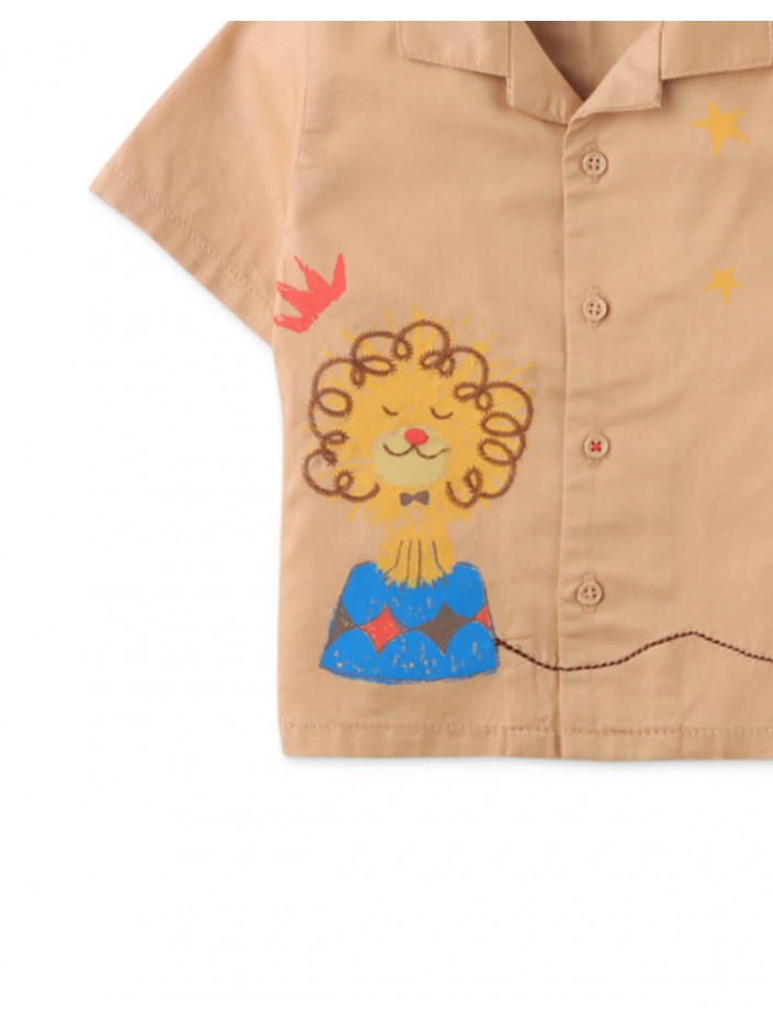 Baby & Toddler Boys' Julian Shirt With Lion And Stars Print With Emroidered Details