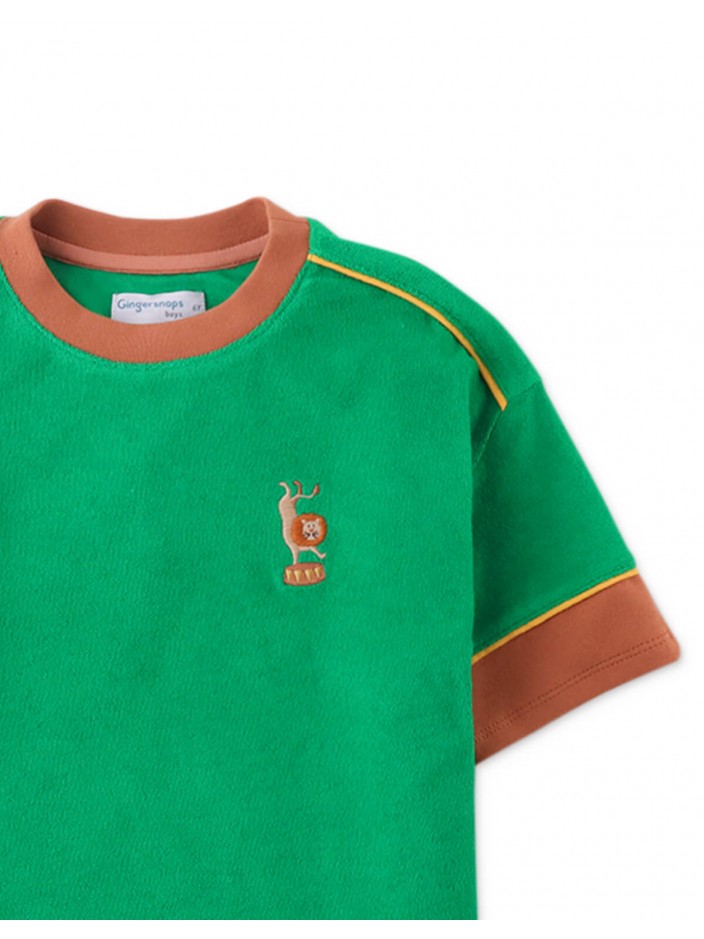 Boys' Logan Tee With Lion Embroidery