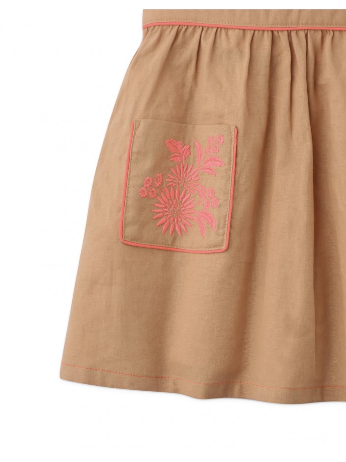 Girls' Olga Dress With Pockets And Embroidered Details