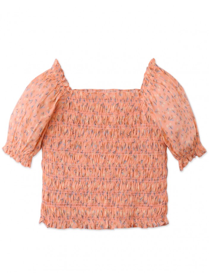Girls' Rhiannon Disty Print Smocked Top