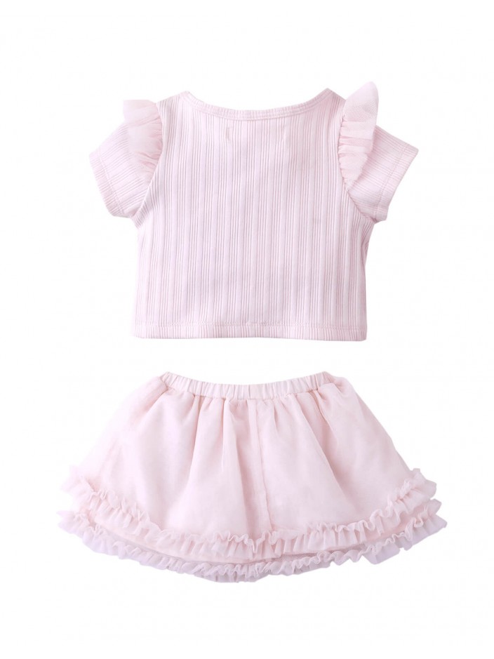 Baby & Toddler Girls' Lara Tee Pink & Lara Skirt Set Pink