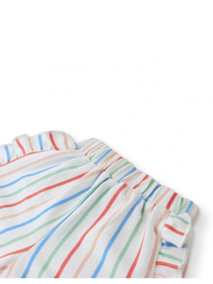 Baby & Toddler Girls' Hailey Shorts Rainbow Stripes W/ Ruffles