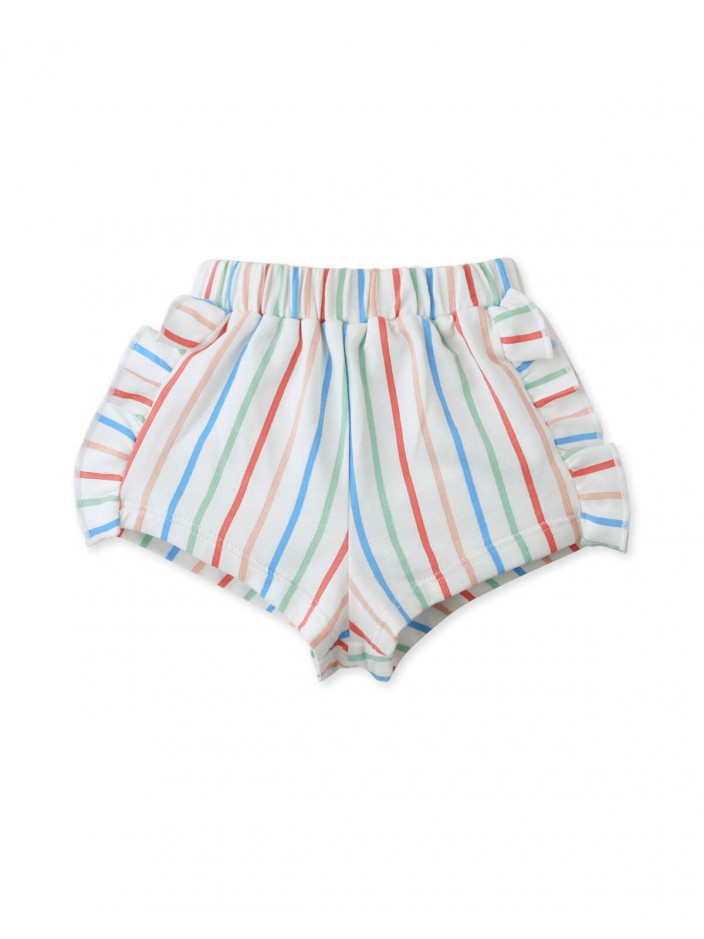 Baby & Toddler Girls' Hailey Shorts Rainbow Stripes W/ Ruffles