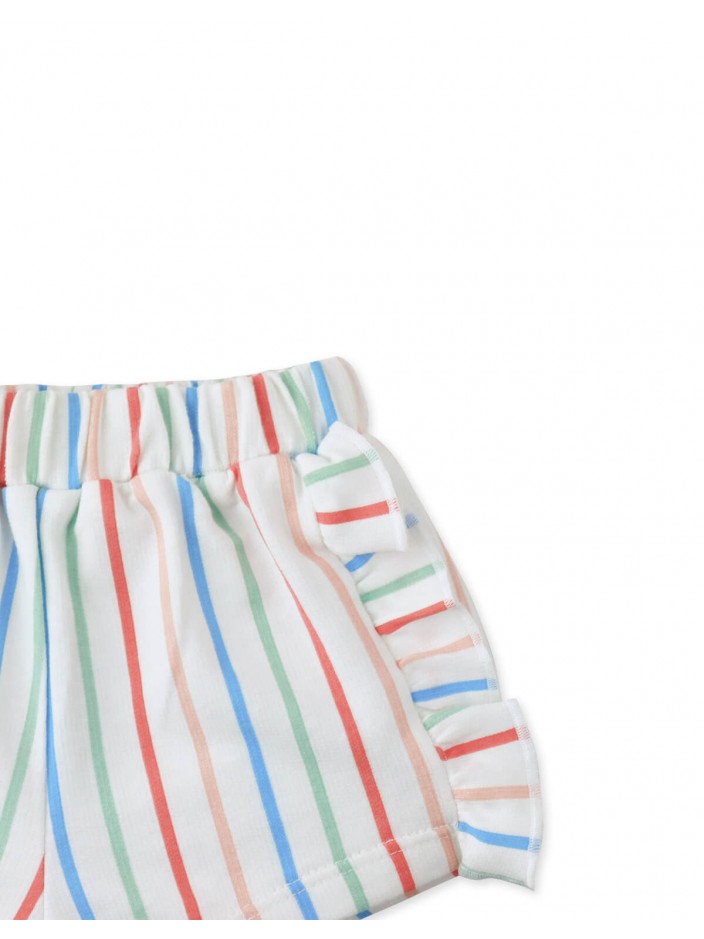 Baby & Toddler Girls' Hailey Shorts Rainbow Stripes W/ Ruffles