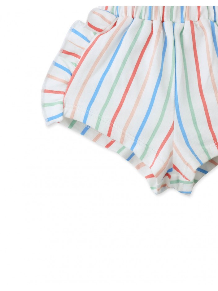 Baby & Toddler Girls' Hailey Shorts Rainbow Stripes W/ Ruffles