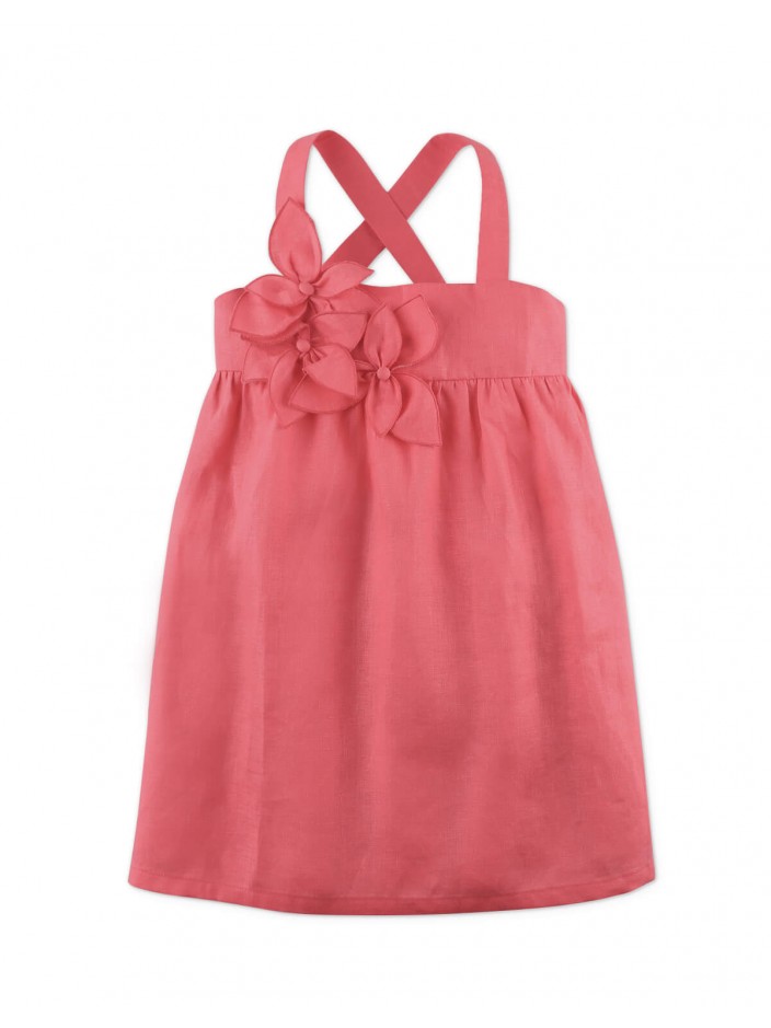 Girls' Anya Dress With Floral Applique