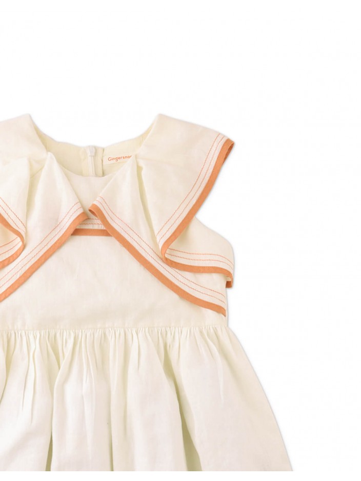 Girls' Fiona Dress With Flutter Collar