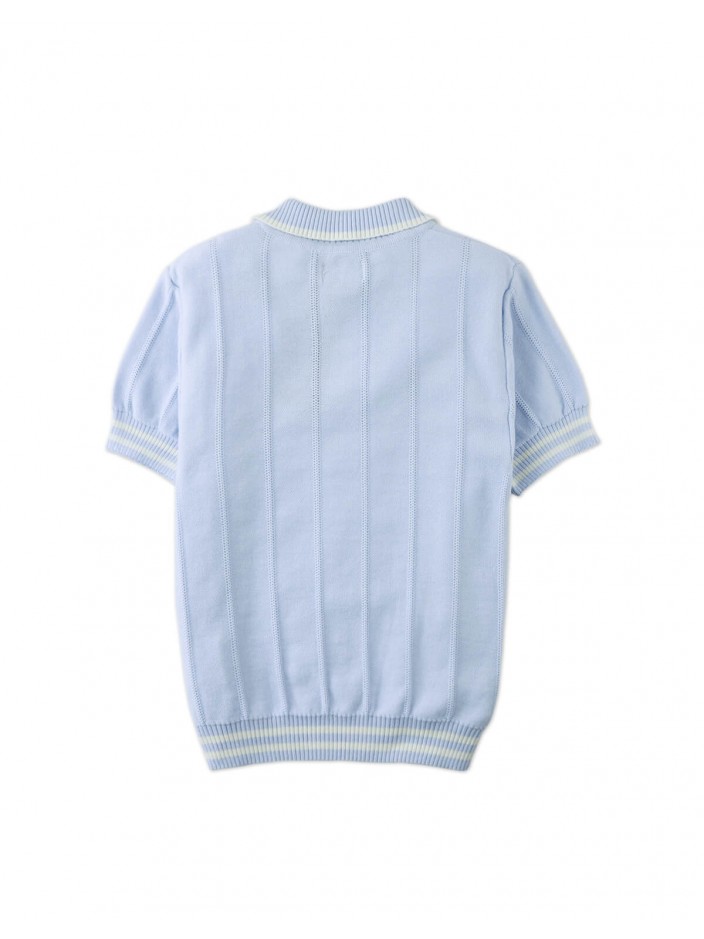 Boys' Zeke Polo Shirt Blue With Contrast Details