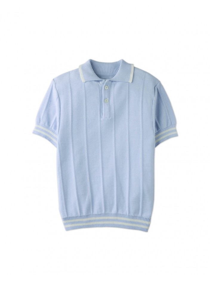 Boys' Zeke Polo Shirt Blue With Contrast Details