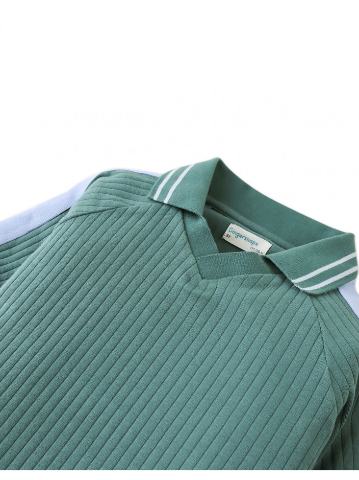 Boys' Elijah V-Neck Polo Green