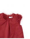 Girls' Dorothy Swing Dress Red With Floral Applique On Sleeves