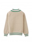 Girls' Zelda  Knit Jacket Shimmery Gold With Stripey Ribbing