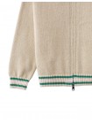 Girls' Zelda  Knit Jacket Shimmery Gold With Stripey Ribbing