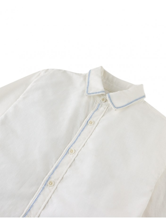 Boys' Nolan With Contrast Stitch White