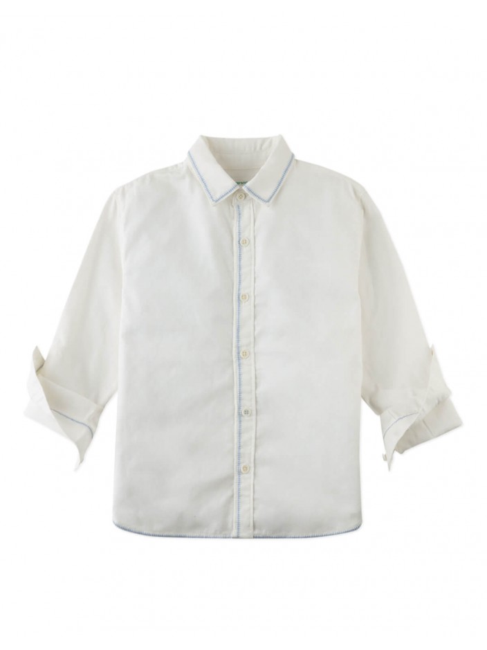 Boys' Nolan With Contrast Stitch White